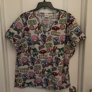 Marvel Kids Multicolor Comic-Print Short Sleeve Top